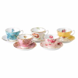 1950-1990 Teacup and Saucer Box Set of 5