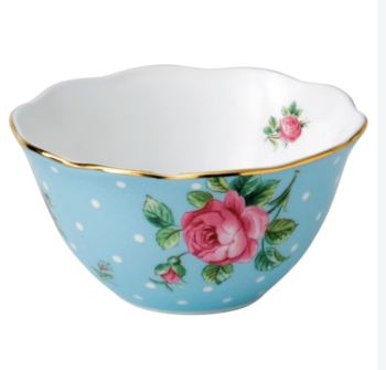 ROYAL ALBERT POLKA BLUE ICE CREAM BOWL